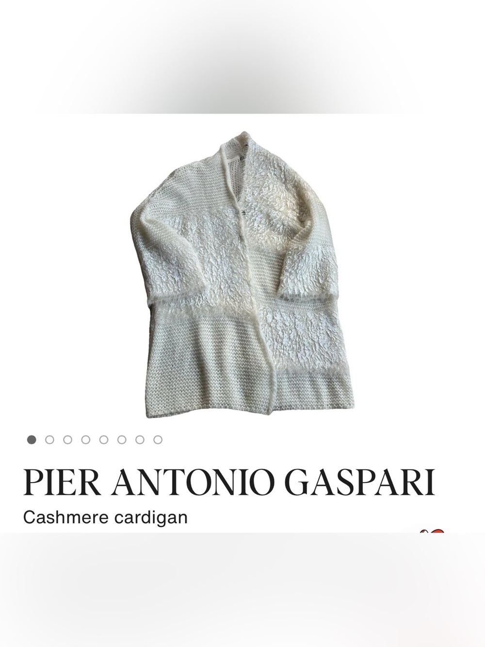 Pier Antonio Gaspari Cream Cashmere Open Cardigan